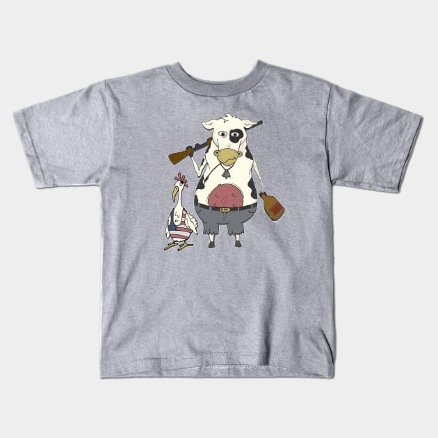 Cow and Chicken do 'merica! Kids T-Shirt by moose_cooletti